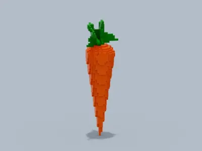 Voxel Carrot Low-poly 3D model