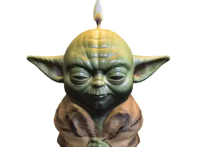 Yoda candle decorative Low-poly 3D model