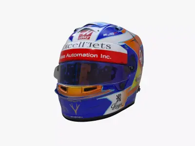 Grosjean helmet 2019 Low-poly 3D model