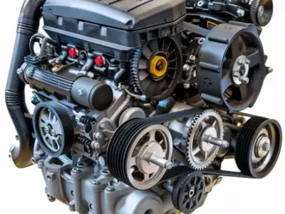 Car Engine Low-poly 3D model
