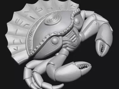crab sculpture 3D print model