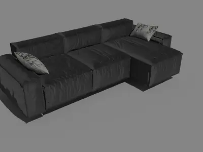 velvet sofa Free low-poly 3D model