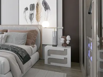 villa bedroom decoration Modern Home 3D model