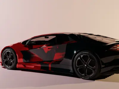 Futuristic Supercar Concept Low-poly 3D model