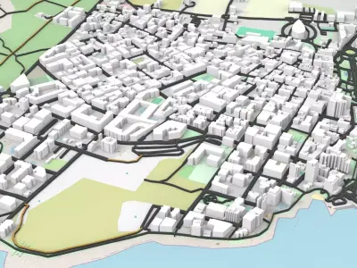 Cityscape Sant Antoni de Portmany Ibiza Balearic Islands Spain 3D model