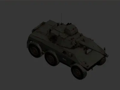 a 3D wireframe model of a military armored Low-poly 3D model