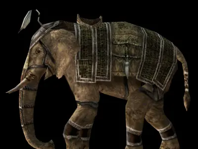 fantasy war elephant Low-poly 3D model