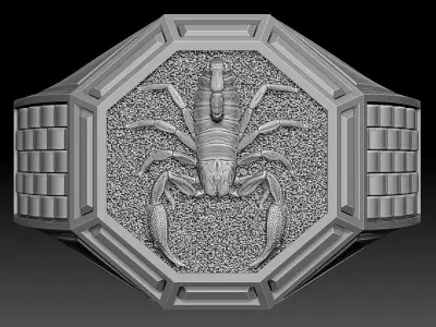 scorpion Man Ring silver gold printable jewelry 3D print model