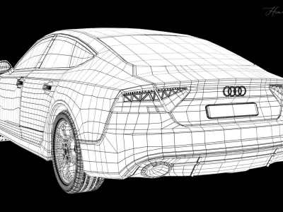 Car - Audi RS7 Sportsback   Low-poly 3D model