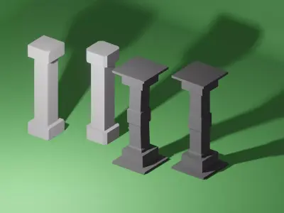 Pilares I Pillars Low-poly 3D model