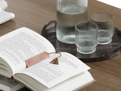 coffee table decor set002 3D model