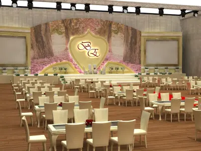 Wedding Party Stage 011 3D model