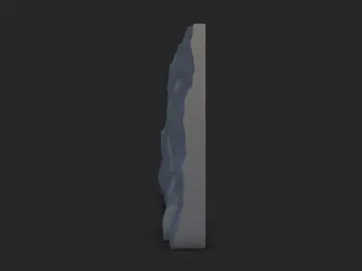 Eroded Granite Stone Wall Prop 3D model