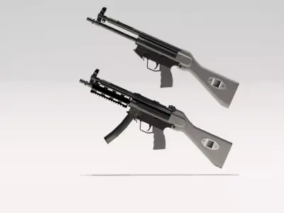 HK MP5 Modular Weapon  Game Ready Low Poly  PBR  Low-poly 3D model