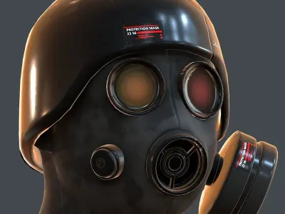 Gas mask helmet 3d model scifi Low-poly  Low-poly 3D model
