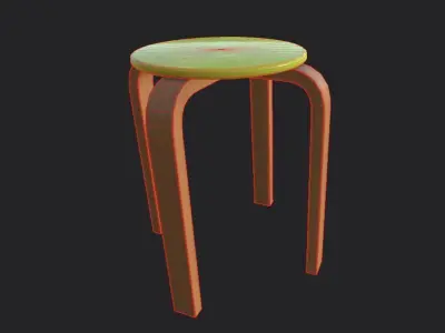 QuadStool 38cm Low-poly 3D model
