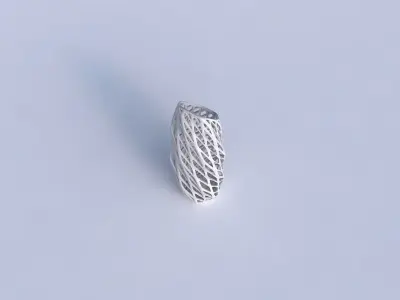 Vase twisted bent hexagon with diagonal grid lattice 3D print model