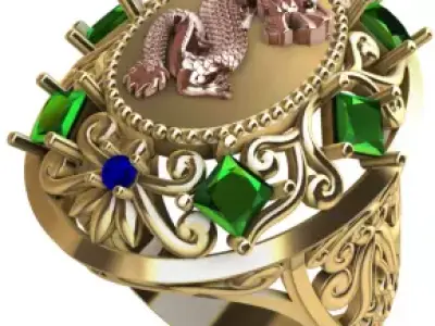 Dragon Rings Texture 3D print model 3D print model