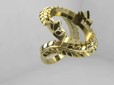 woman ring 3D print model