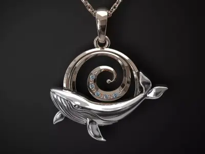 THE WHALE PENDANT 3D print model