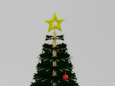 Christmas Tree Low-poly 3D model 7