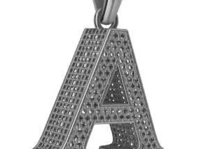 DIRECT CASTING ALPHABET PENDANT Texture 3D print model 3D 3D print model