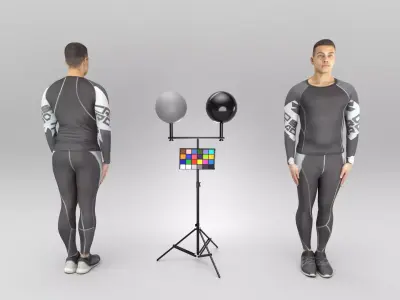 Man in crossfit uniform 412 Low-poly 3D model