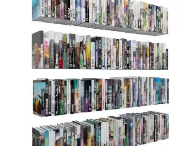 Books 150 pieces 1-7-2 Low-poly 3D model