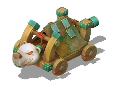 Cartoon version - Polar bear siege car 3D model