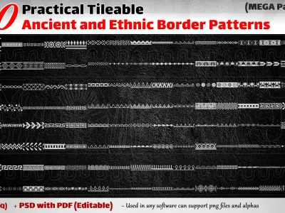 500 Practical Tileable Ancient and Ethnic Border Patterns -Vol 4 Texture