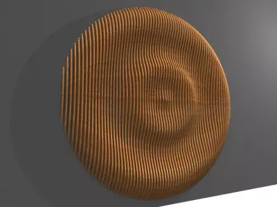 Parametric Circular Wavy Wooden Panels 3D model