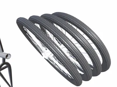 Carbon Fiber Cycling Bicycle Wheels Groupset Low-poly 3D model