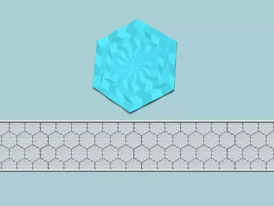 Hexagonal Wall Panel A37 Mess - Interior Design Decoration 3D print model