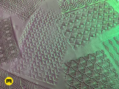 Texture Rollers - Art Deco Wide Patterns 3D print model