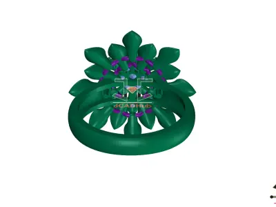 0221 - Flower Ladies Ring - JCADHub 3D print model