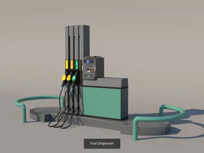 Gas Station Dispensers 3D Model Collection
