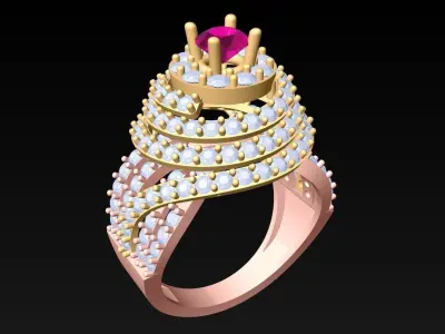 Diamond Ring - Womens Rings - N5437 3D print model