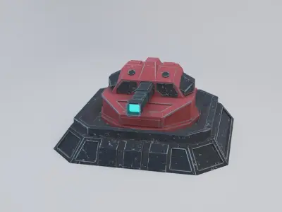 Sci-Fi Laser Turret Free low-poly 3D model