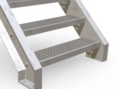 Grid stairs collection - without handrails - 46 versions 3D model