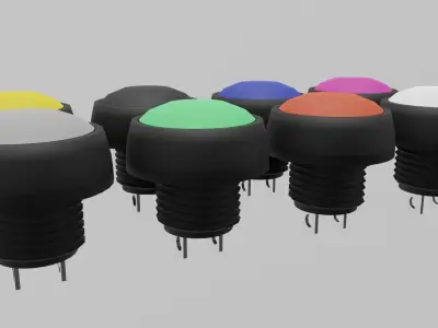 12mm Push Button Low-poly 3D model