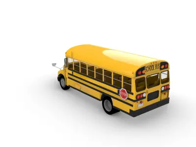 Yellow School Bus 3D model