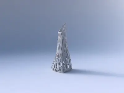 Vase grounded tipping triangle with relaxed organic lattice 3D print model