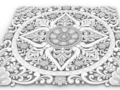 BED HEADBOARD 3D model 3D model
