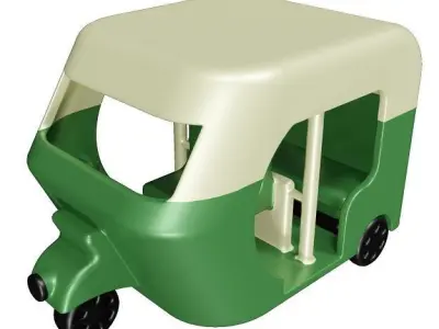 Spectacular Auto Rickshaw Toy Low-poly 3D model