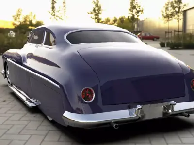 Custom coupe car 1949 Low-poly 3D model