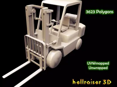 Forklift truck Low-poly 3D model