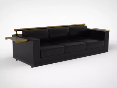 Modern Sofa with Brass Accents  3D model