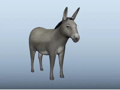 Donkey Animated Low-poly 3D model