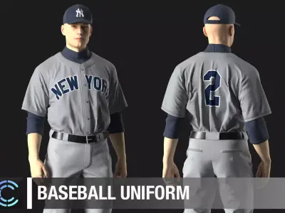 Baseball uniform  Marvelous Designer project 3D model