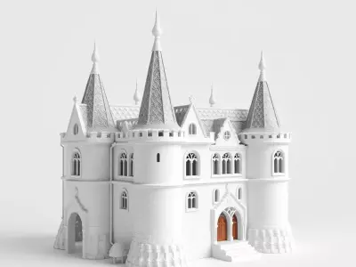 Gothic Castle Architecture model pack Low-poly 3D model